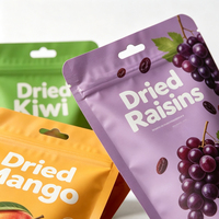 Sachet Doypack Personnalisé Imprimé, Qualité Alimentaire, Refermable, Anti-Odeur, avec Fermeture Zip et Trou Euro pour Fruits Séchés (Kiwi, Mangue, Raisins)