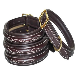 Remium uality ancy 100% ericmerican ow eaeether og ollar con costura elegante esesign OP hollesale anufacturer PET collar - Product Image 6