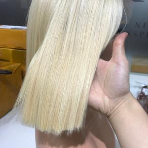 Blonde couleur vive naturelle droite et os droite fermeture assortie 5by5 Extensions de cheveux de partie centrale - Product Image 5