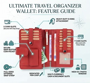 Genuine Leather Women Clutch <b>Purse</b> Wallet Organizer with <b>RFID</b> and Large Capacity Card storage for Ladies Custom Color Option - Product Image 5