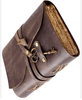 Cuaderno de cuero genuino de grano completo, vintage, hecho a mano, con tapas duras, encuadernación cosida, diario con bordes deshilachados, hojas sin rayas.