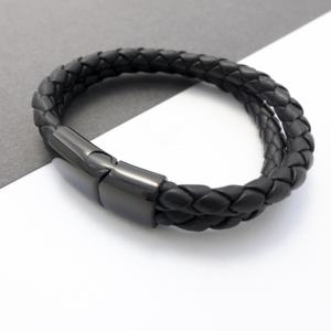 Venta caliente pulsera de acero inoxidable de diseño moderno personalizado para mujer joyería de plata de alta calidad brazaletes de plata de cuero de perla - Product Image 6