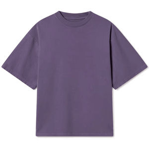 Camisetas cortas moradas para hombre, de algodón 100%, de corte holgado, estilo oversized, de secado rápido, elegantes y sueltas. - Product Image 1