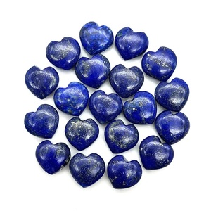 Caboche en forme de cœur en lapis-lazuli naturel, fait main, dos plat, pierre précieuse en vrac pour la création de bijoux - Product Image 5