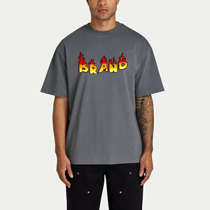 Camiseta Moderna de Corte Holgado para Hombre, 210 g/m², Mezcla de Poliéster/Algodón, Color Sólido, Logotipo Personalizado, Impresión Serigráfica - Product Image 1