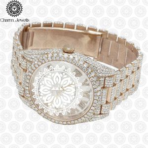 Reloj de Lujo para Hombre Charm_Jewells, Caja de Acero Inoxidable de 40 mm, Movimiento Mecánico Analógico, Detalles de Diamantes, Resistente al Agua 10 Bar - Product Image 3