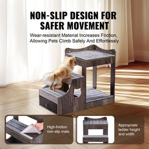 Letto a castello multi-livello rimovibile per animali domestici con scale e contenitore, lettino da finestra per cani/gatti, elegante divano letto per animali domestici - Product Image 5