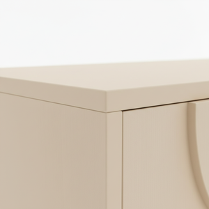 Aparador de Madera Moderno Semicircular con Panel de Media Luna, Mueble de Almacenamiento de Madera con Panel de Arco de 4 Puertas, Diseño de Arco Moderno - Product Image 4