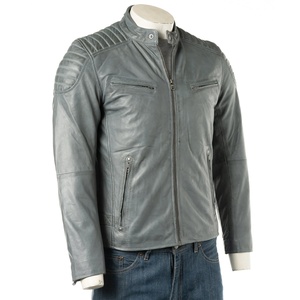 New Fashion <b>Men's</b> Winter Leather Jacket Stand Collar Quick Dry Breathable <b>6</b> Pockets Waist Band Customizable Design Front Casual - Product Image 1