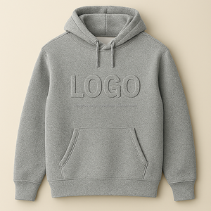 Sweat-shirt à capuche tendance 2026, gaufré, avec logo personnalisé, en molleton épais de qualité supérieure, poche oversize, respirant, style streetwear - Product Image 4