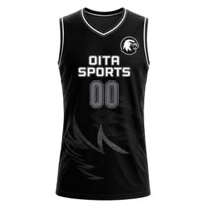 Maillot de basket-ball noir et gris pour hommes, uniforme d'équipe sans manches, respirant, léger, pour entraînement athlétique, compétition, vêtements de sport - Product Image 1