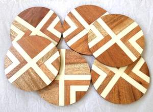 Sous-verre en bois de manguier naturel et résine, sous-verre écologique en bois, décoration intérieure durable, design inspiré de la nature, taille personnalisée - Product Image 3