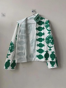 Bohemian Floral Embroidered Cotton Jacket Turn-<b>down</b> Collar Full Sleeve Casual Outerwear Spring Adult Women's - Product Image 2