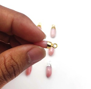 13x5mm Handcrafted Pink Opal Spike <b>Pendant</b> Necklace 925 Sterling Silver Customizable Children's Birthstone Jewelry Charm Making - Product Image 6