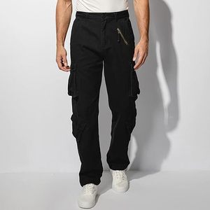 Men's <b>Black</b> Cargo <b>Work</b> <b>Pants</b> With Multiple Pockets Breathable Cotton Material - Product Image 4
