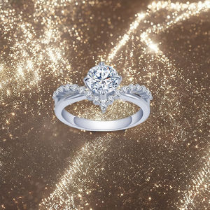 Anillo de Compromiso y Boda Starspire Classic, Certificado IGI, Plata 925, Chapado en Oro, Corte Redondo, 1CT, Diamante Moissanita, Regalo para Mujer - Product Image 2