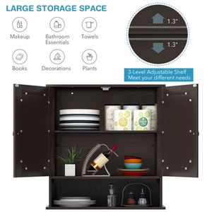 Mobile bagno marrone con mobili a specchio per il tuo spazio - Product Image 4