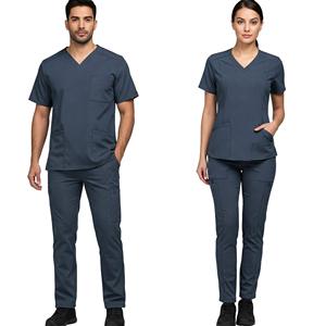 Ensemble de blouses médicales haut de gamme pour hommes et femmes, haut à col en V et pantalon cargo, coupe moderne, haut de blouse avec poches, pantalon à taille élastique - Product Image 1