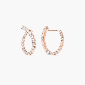 14K/18K Gold Rose Gold 0.75 CT Asscher Cut Diamond Hoop Earrings Zircon Rhodium Plated Trendy Religious Geometric Design - Product Image 1