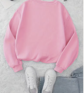 เสื้อสเวตเชิ้ตแขนยาวคอกลมปักลายการ์ตูนแพนด้าสำหรับผู้หญิง สีชมพู ยี่ห้อ Hardihood International ผลิตจากผ้าฝ้ายผสมแบบสบายๆ - Product Image 2