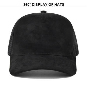 Casquette Trucker Snapback Classique Premium Noire en Daim Souple et Maille, Légère et Respirante, pour Sports de Plein Air et Baseball - Product Image 3