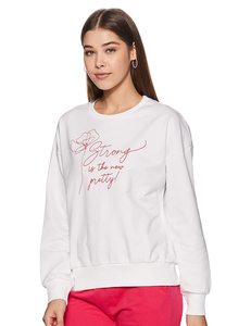 เสื้อสเวตเตอร์คอกลมสีขาวของผู้หญิงพร้อมลายดอกไม้สีแดง "แข็งแรงน่ารักใหม่" เสื้อผ้าฝ้ายถักแบบลำลองสำหรับฤดูใบไม้ร่วง - Product Image 3