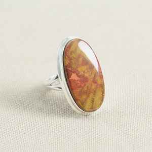 Bague en Agate Naturelle du Maroc pour Femme, en Argent Sterling 925 Plaqué Or Rose et Or Jaune, avec Pierre Précieuse Ovale, Bijou pour Elle - Product Image 3
