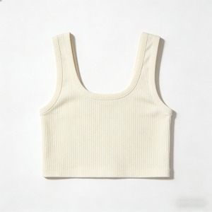 <b>Women's</b> Summer Tank <b>Top</b> Slim Fit Cotton Spandex Sleeveless Tank <b>Tops</b> <b>Woman</b> Vest Ladies Custom Logo Blank Rib Crop <b>Tops</b> - Product Image 1