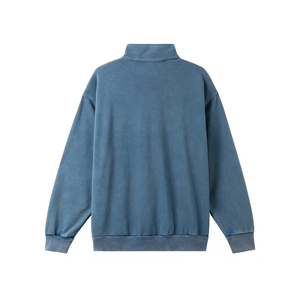 Men Heavyweight Quarter <b>Zip</b> Sweatshirt Polyester Cotton Blend Europe Streetwear Apparel Supplier - Product Image 2