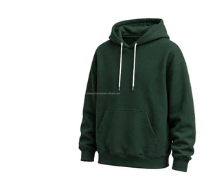 เสื้อฮู้ดดี้สีเขียวเข้มสำหรับผู้ชาย ผ้าผสม 80/20 แขนยาว สวมใส่สบายๆ  รับสกรีนโลโก้ เสื้อฮู้ดดี้อุ่นๆ - Product Image 6