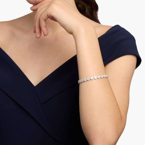 Diamond Disk Cluster Tennis <b>Bracelet</b> In White Gold - Product Image 2