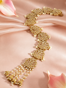 Chaîne de cheveux de mariée élégante plaquée or réglable avec embellissement en strass pour mariage, accessoire de bijoux pour tresses de femmes - Product Image 6