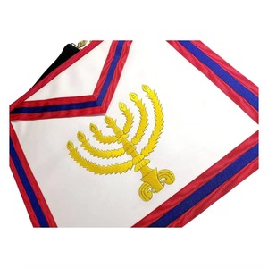 23rd Degree Scottish Rite <b>Apron</b> <b>White</b> with Red & Blue Moire Demanding Catholic Accessories In Wholesale Price - Product Image 5