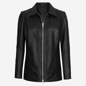 Veste en cuir élégante pour femme, douce au toucher, conçue pour le confort et la mode, vêtement chaud pour les tenues quotidiennes modernes. - Product Image 6