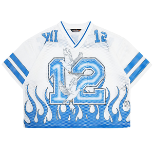 Camiseta Deportiva Retro de Fútbol Americano con Corte Cuadrado y Malla, Personalizada con Impresión Completa, para Hombre, Sublimada y Transpirable - Product Image 3