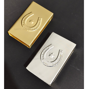 Étui de boîte d'allumettes en laiton de qualité supérieure, gaufrage de logo personnalisé, support métallique personnalisé, design de luxe, taille et forme sur mesure, fabricant - Product Image 2