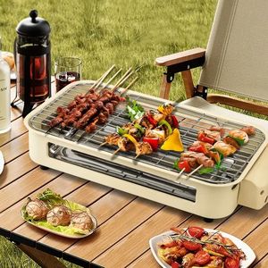 Piastra Elettrica BBQ Portatile da Interno 1500W Senza Fumo con Piastra Antiaderente Rimovibile Lavabile in Lavastoviglie Marrone Chiaro per Cucina - Product Image 6