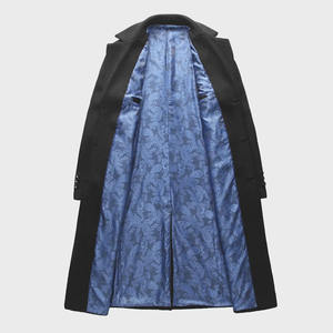 Manteau en laine pour homme de haute qualité, coupe ajustée, inspiré de Peaky Blinder Thomas Shelby - Extérieur en cuir véritable écologique, style vintage - Product Image 3