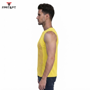 Wholesale Price New Arrivals Factory Price Breathable Plain Dyed Men Sports Mesh Sleeveless Mesh <b>Singlets</b> for Men - Product Image 6