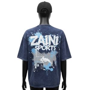 T-shirt femme délavé à l'acide en coton jersey premium, doux, respirant, vintage, avec logo personnalisé sérigraphié - Product Image 2