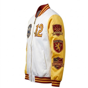 Customize logo <b>Men</b> <b>Nylon</b> College Satin Bomber Fabric Baseball <b>Jacket</b> for Spring - Product Image 3