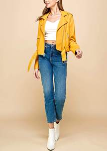 New High Quality Women's Thick Genuine Sheep Customized Biker Bomber <b>Jacket</b> Winter Autumn Stand Collar Dyed Silk Lining Quick - Product Image 5