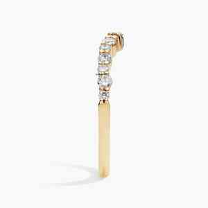 Bague de mariage vintage en diamant de laboratoire taille ronde, forme en V graduée, en or 10K 14K 18K ou argent sterling 925 935, cadeau de fiançailles - Product Image 3
