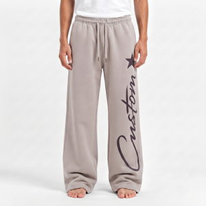 Men Wide Leg Jogger Pants Custom Cotton Fabric <b>Oversized</b> <b>Sweatpants</b> Casual Streetwear Trousers Custom Logo - Product Image 5