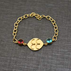 Pulsera de Cadena Chapada en Oro de 18k con Gemas de Granate, Cuarzo y Topacio - Product Image 6