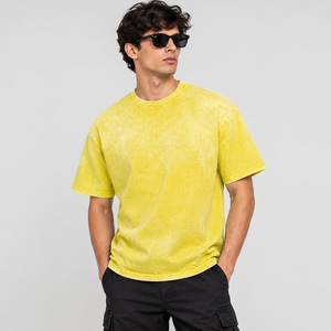 Camiseta Extra Grande Personalizada para Hombre, 100% Algodón, Estilo Vintage Lavado, Informal, con Logotipo Aplicado, Hombros Caídos y Corte Informal - Product Image 6