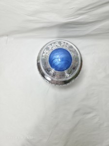 Urna Funeraria de Latón Esmaltado Azul Hecha a Mano para Cenizas Humanas, Urna Conmemorativa Grande para Adultos con Decoración - Product Image 3