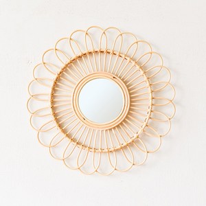 Handmade Natural <strong>Rattan</strong> Frame Handcrafted Wall <strong>Mirror</strong> - Product Image 2