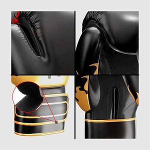 Custom OEM Professional Training Lightweight Full Finger Boxing Gloves Premium Leather for Adjustable Wrist Strap Breathable - Product Image 3