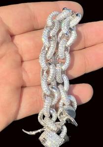 Chaîne ou bracelet en argent sterling 925 sertis de diamants moissanite - Product Image 2